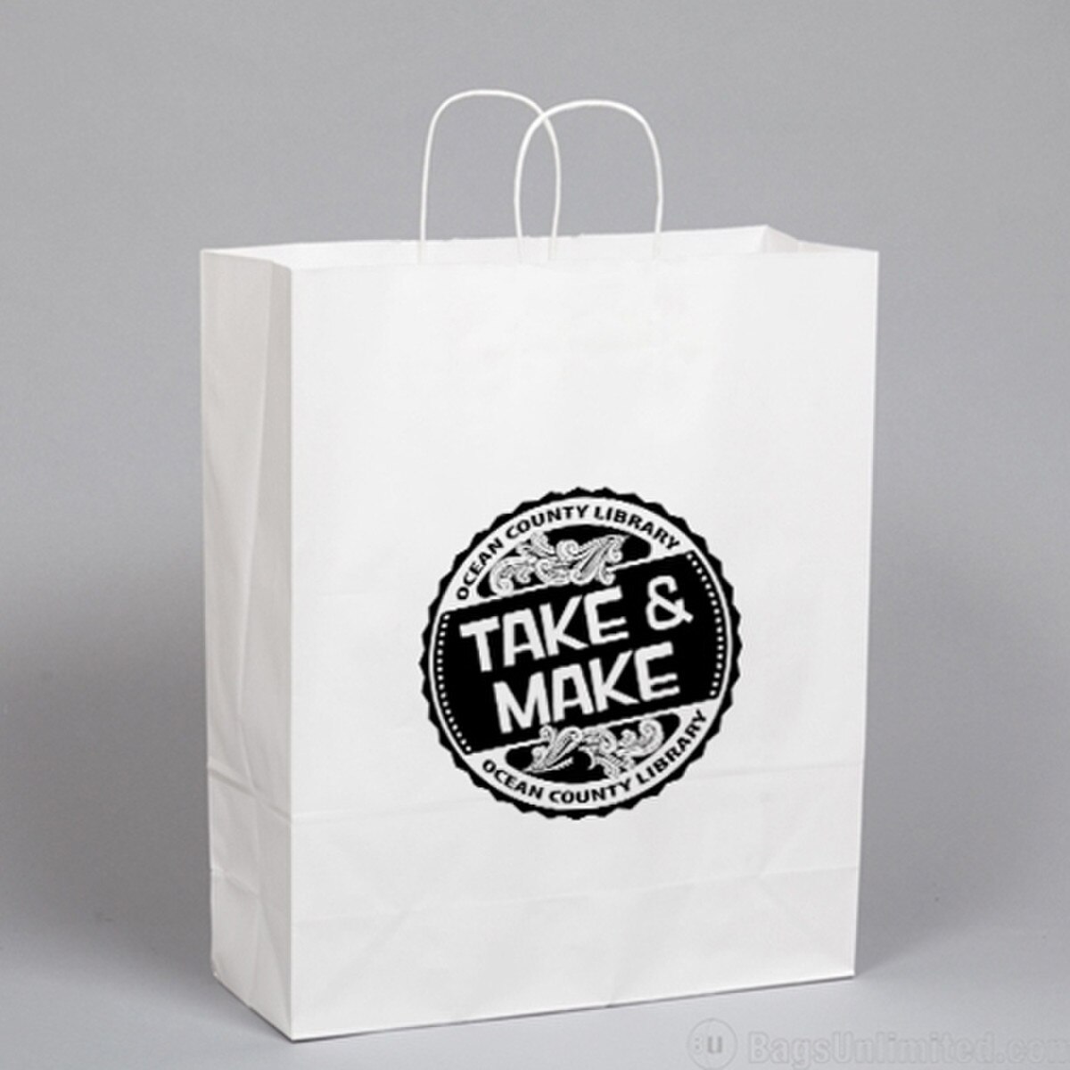 White Kraft Paper Custom PRINTED Sh